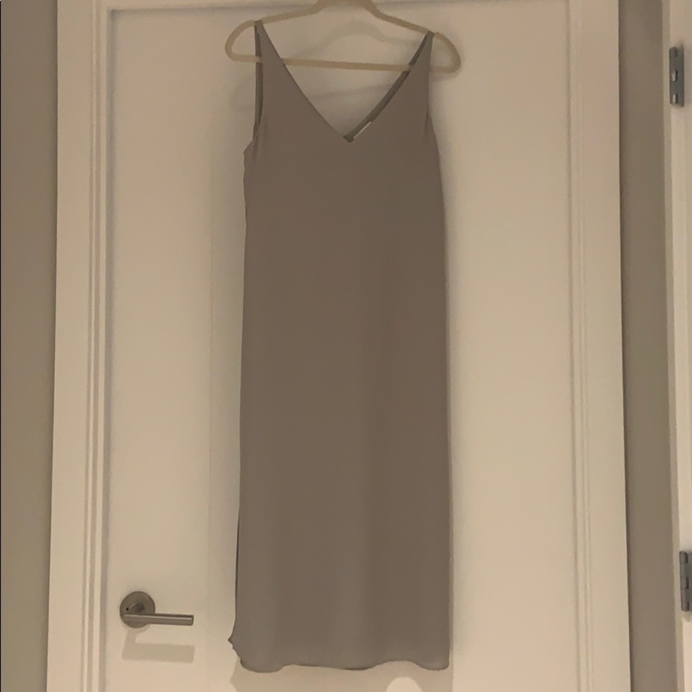 Babaton gray tea length dress